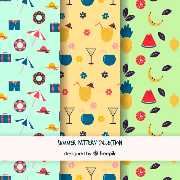 Flat summer pattern collection