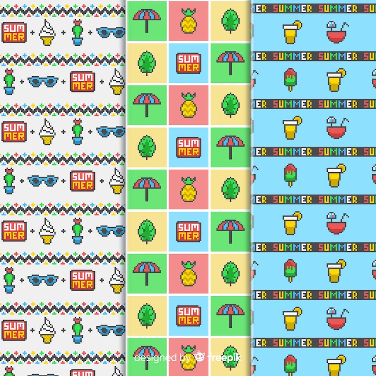 Free Vector flat summer pattern collection