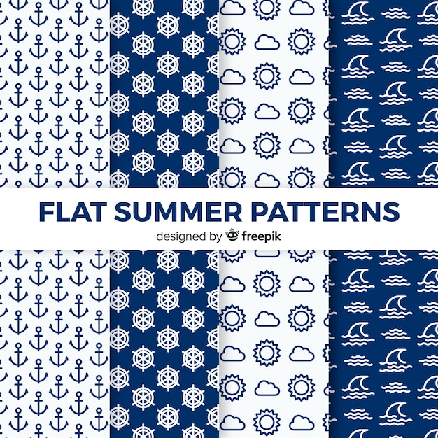 Free vector flat summer pattern collection