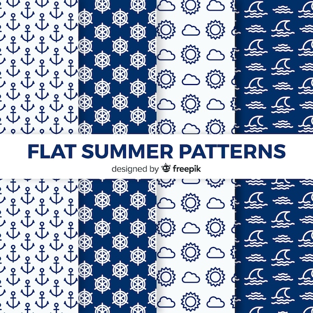 Flat summer pattern collection