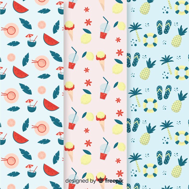 Flat summer pattern collection