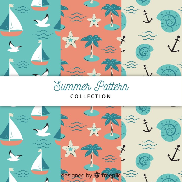 Free Vector flat summer pattern collection