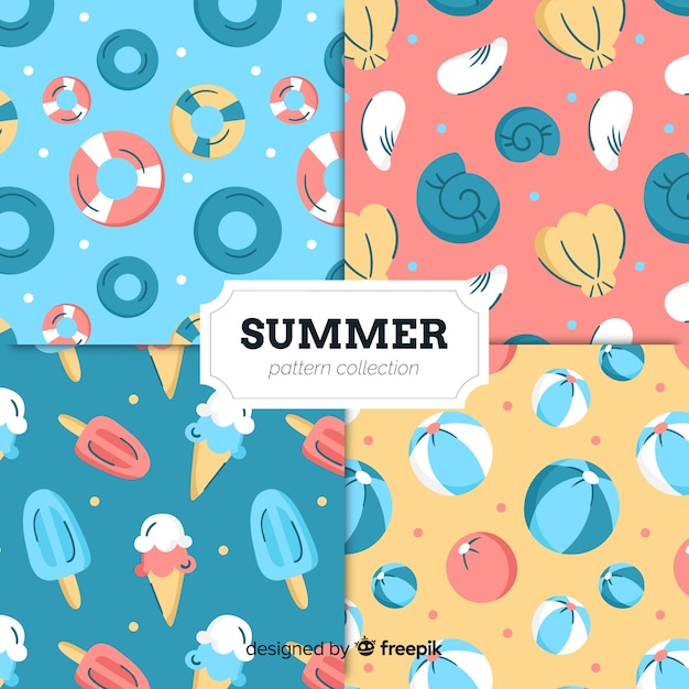 Free vector flat summer pattern collection