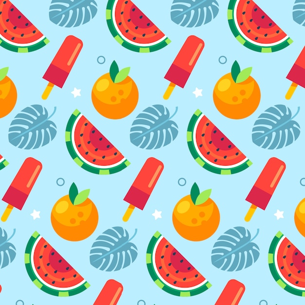 Flat summer pattern design