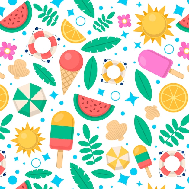 Flat summer pattern design