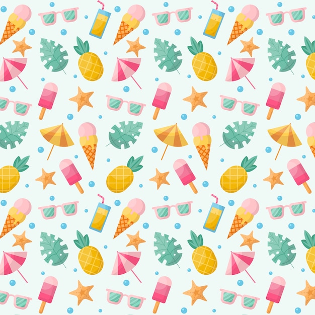 Free vector flat summer pattern design