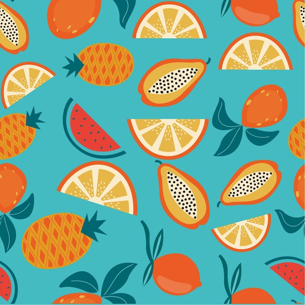 Flat summer pattern design