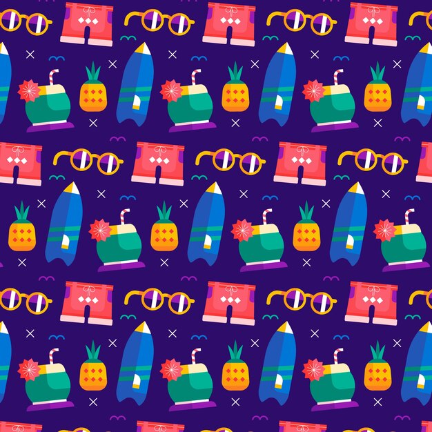 Flat summer pattern design