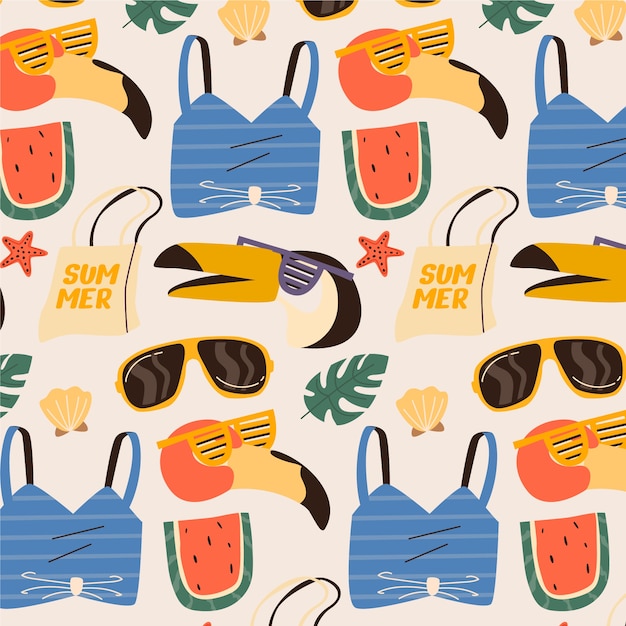 Free vector flat summer pattern design