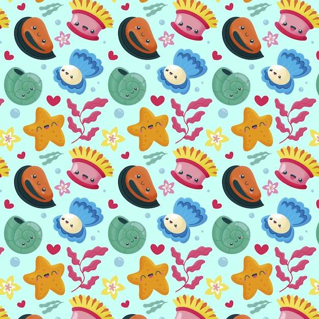 Flat summer pattern design