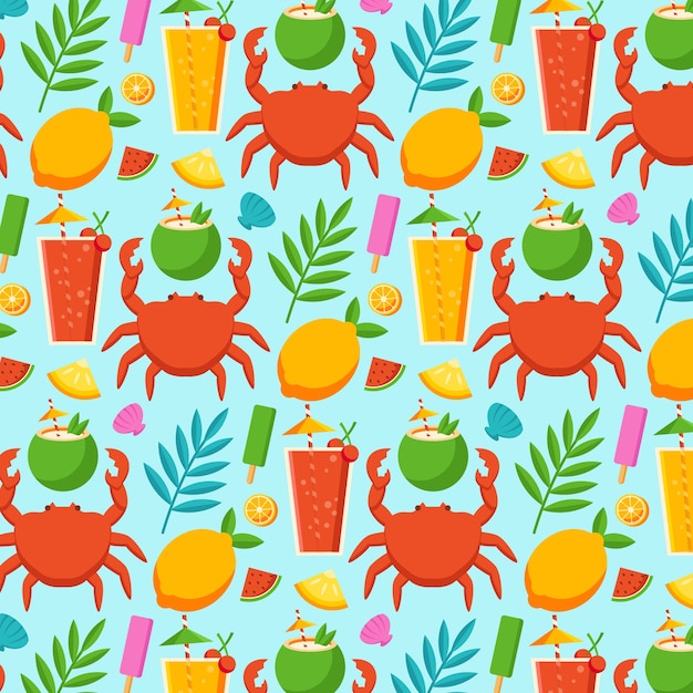 Free vector flat summer pattern design