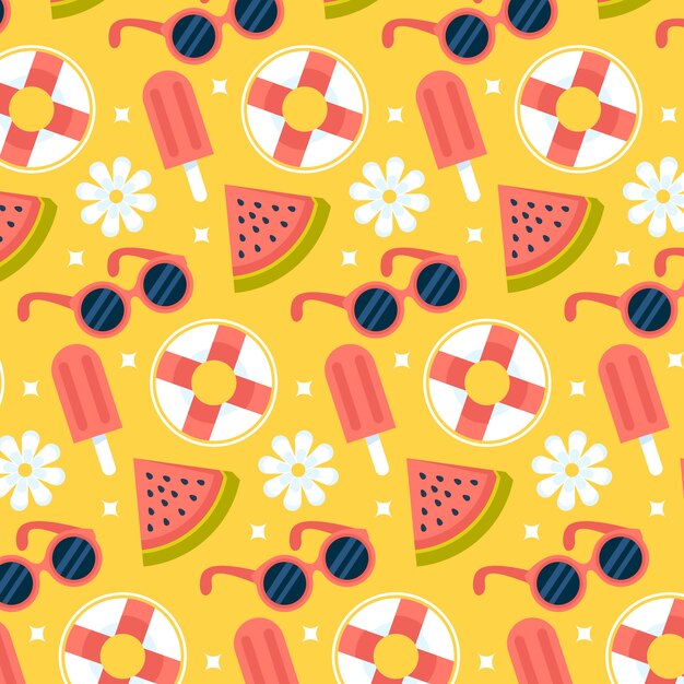 Flat summer pattern design