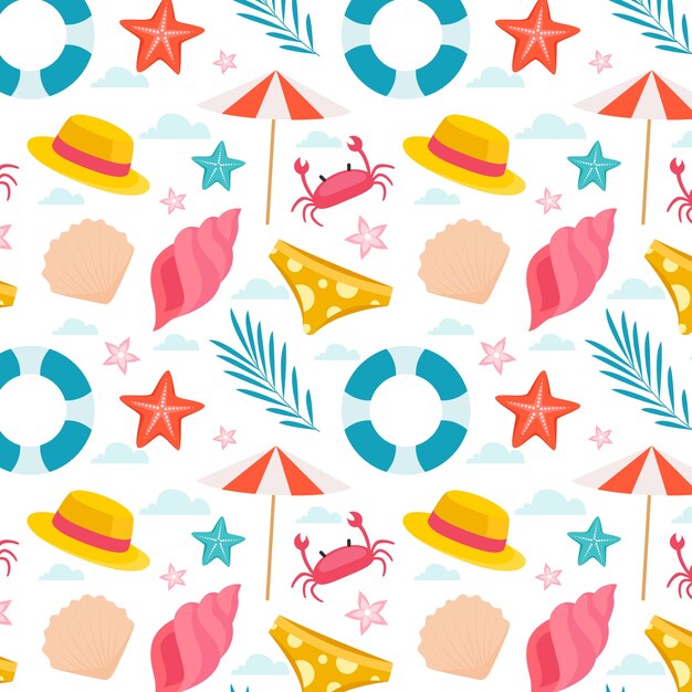 Flat summer pattern design