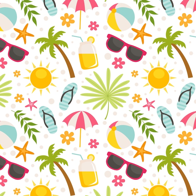 Flat summer pattern design