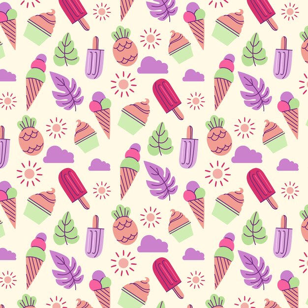 Flat summer pattern design