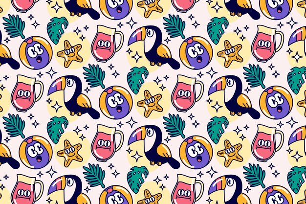 Free Vector flat summer pattern design