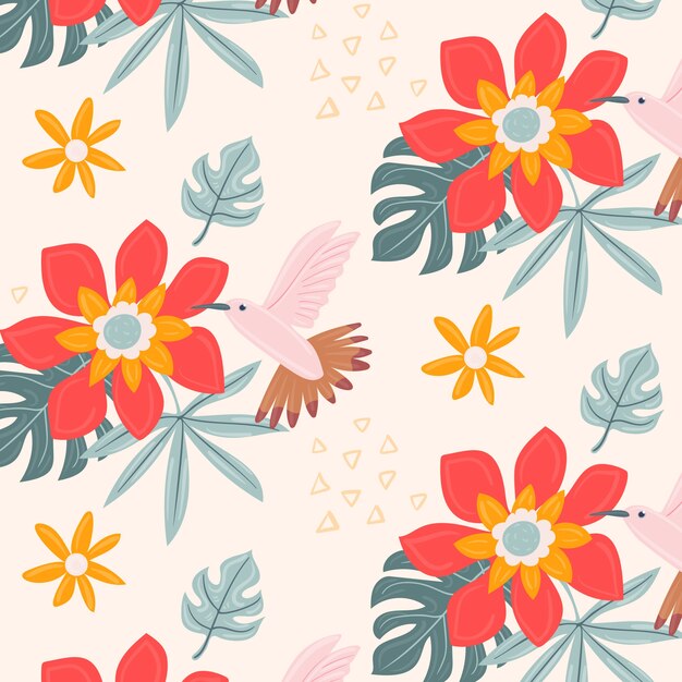 Flat summer pattern design