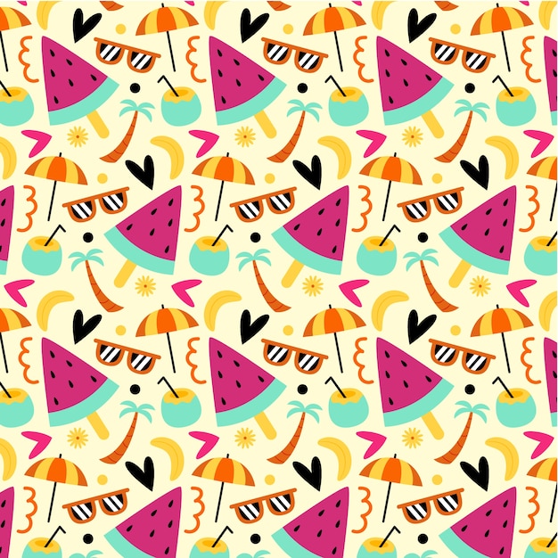 Free Vector | Flat summer pattern design