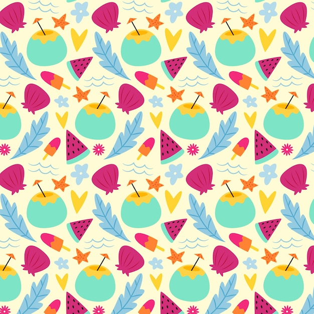 Free vector flat summer pattern design