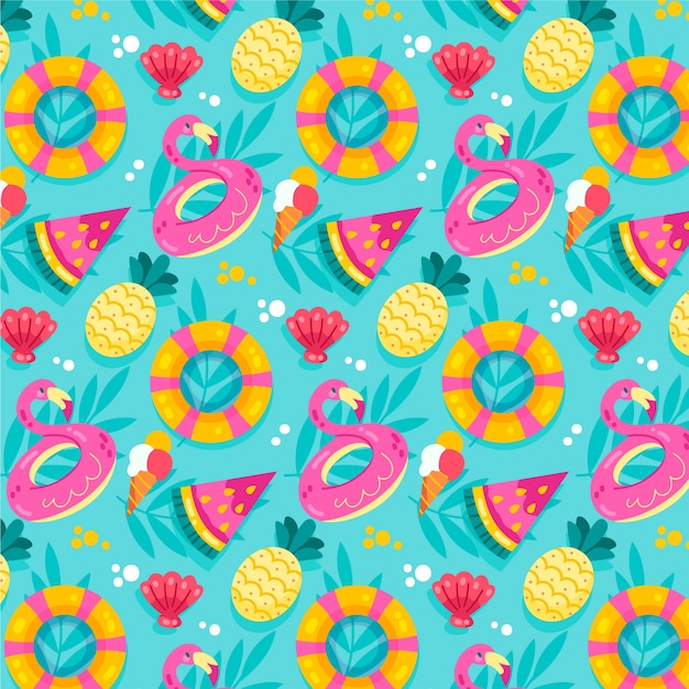 Flat summer pattern design