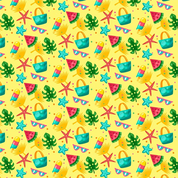 Flat summer pattern design