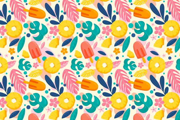 Flat summer pattern design