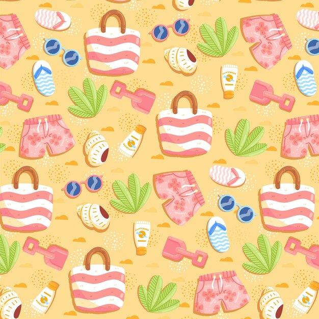 Flat summer pattern design