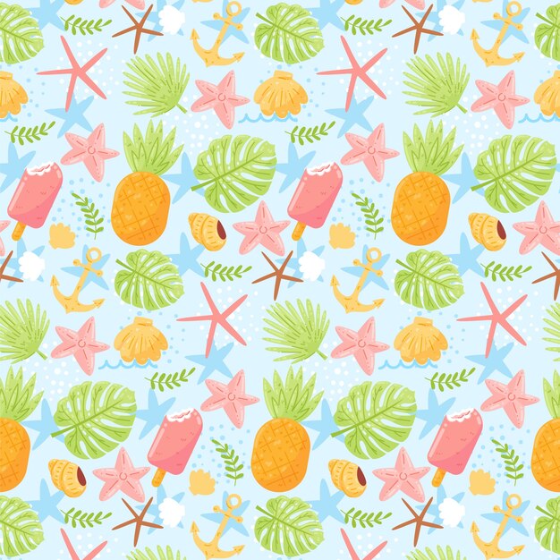 Free vector flat summer pattern design