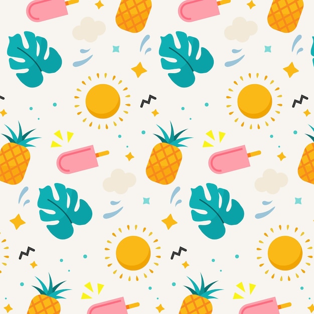 Free Vector  Flat summer pattern