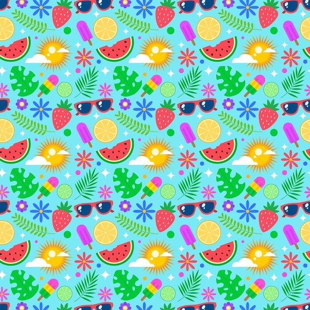 Free vector flat summer pattern