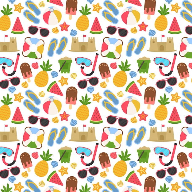 Free Vector | Flat summer pattern