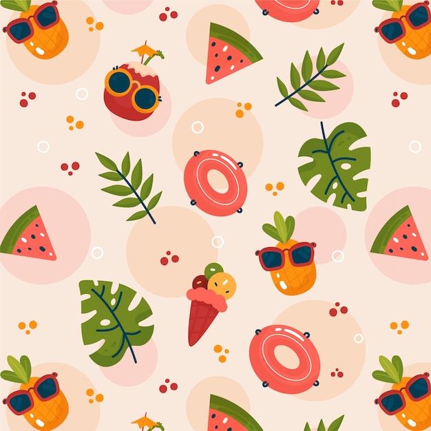 Free vector flat summer pattern