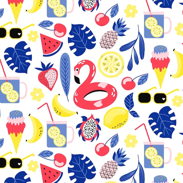 Free vector flat summer pattern