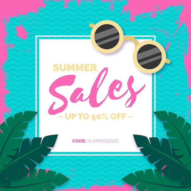 Free vector flat summer sale concept