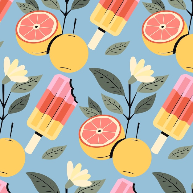 Free vector flat summer season pastel pattern design