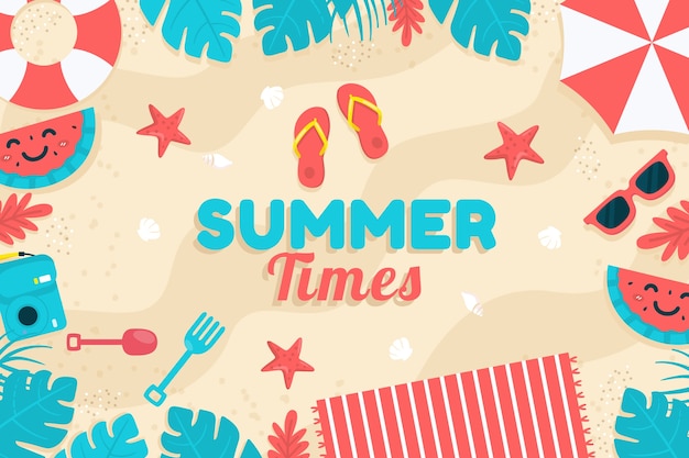 Free Vector | Top view beach summer background