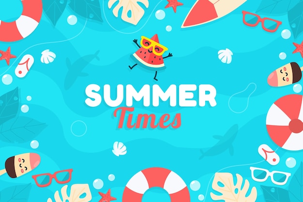 Flat summer times background