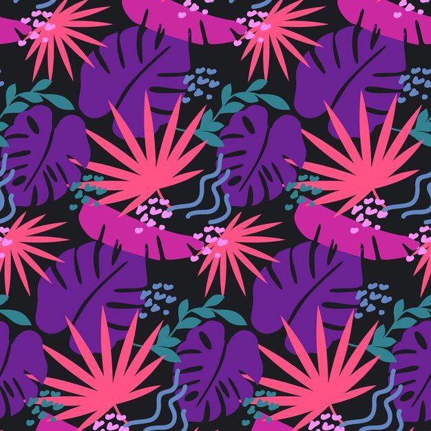 Flat summer tropical pattern