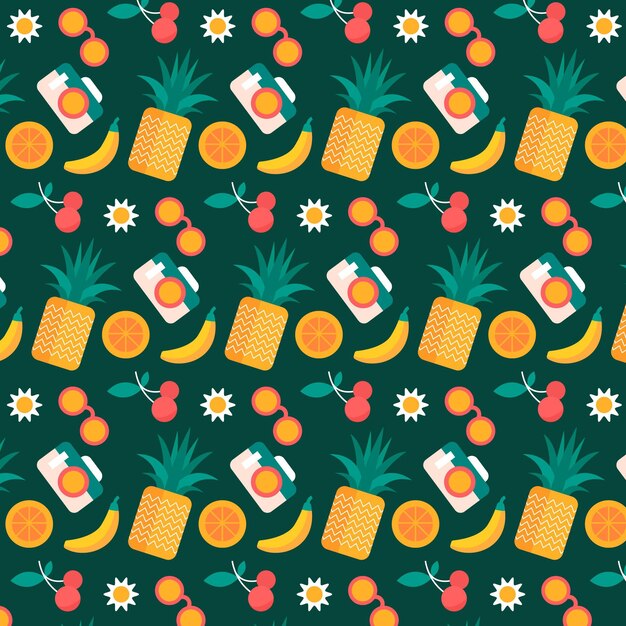 Flat summer tropical pattern