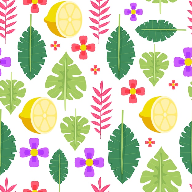 Flat summer tropical pattern