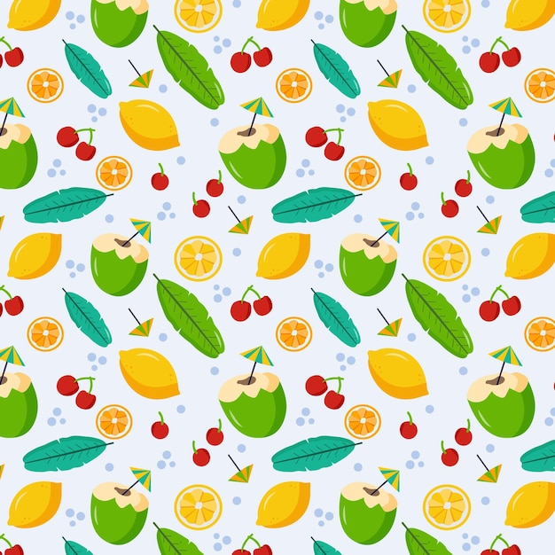 Free vector flat summer tropical pattern