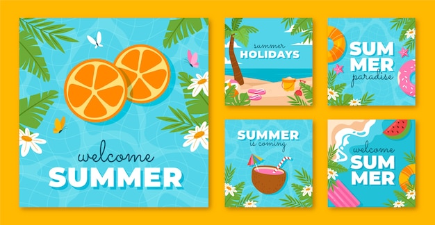 Flat summer vibes illustration with