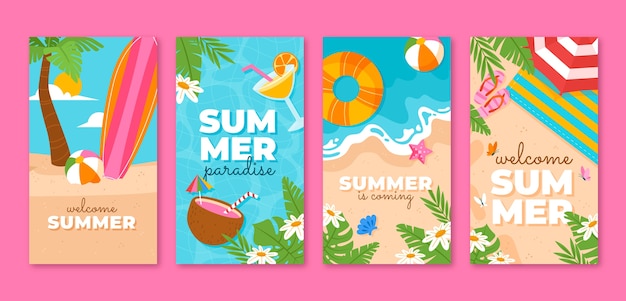 Flat summer vibes illustration with