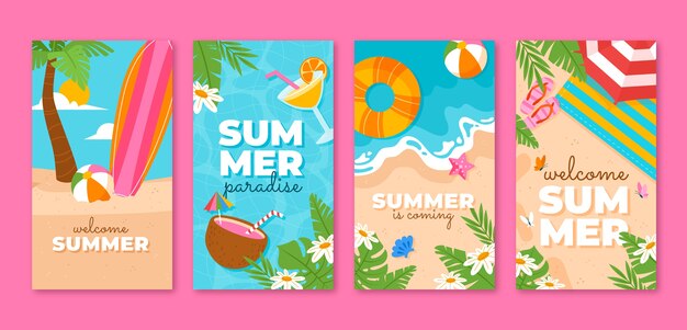 Flat summer vibes illustration with