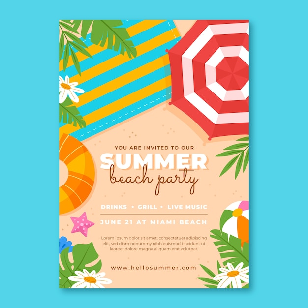 Flat summer vibes illustration with