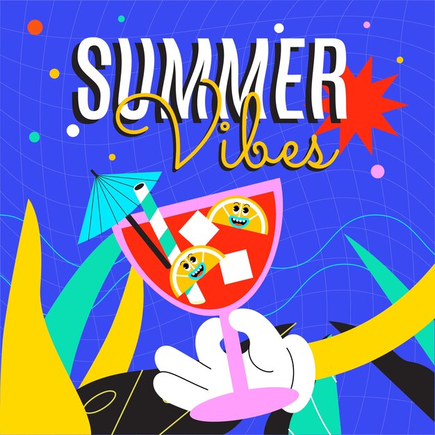 Flat summer vibes illustration