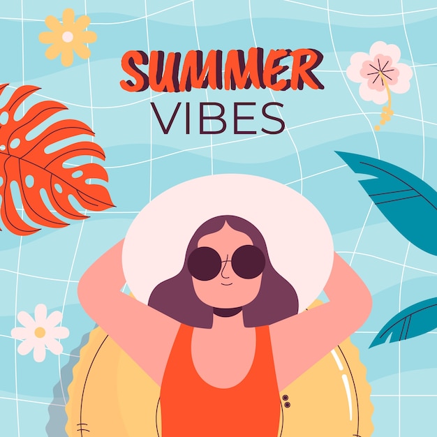 Flat summer vibes illustration