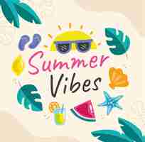 Free vector flat summer vibes illustration