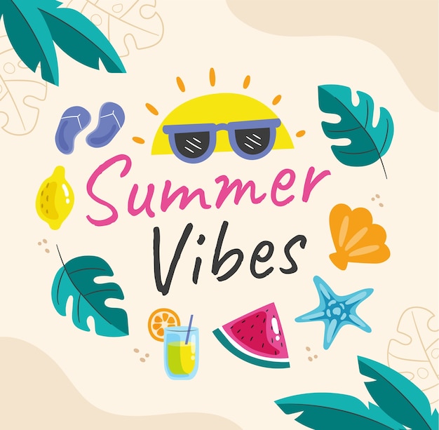 Flat summer vibes illustration