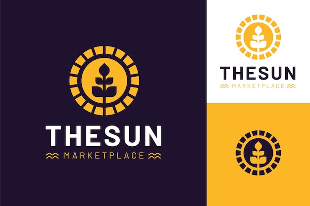 Free vector flat sun logo